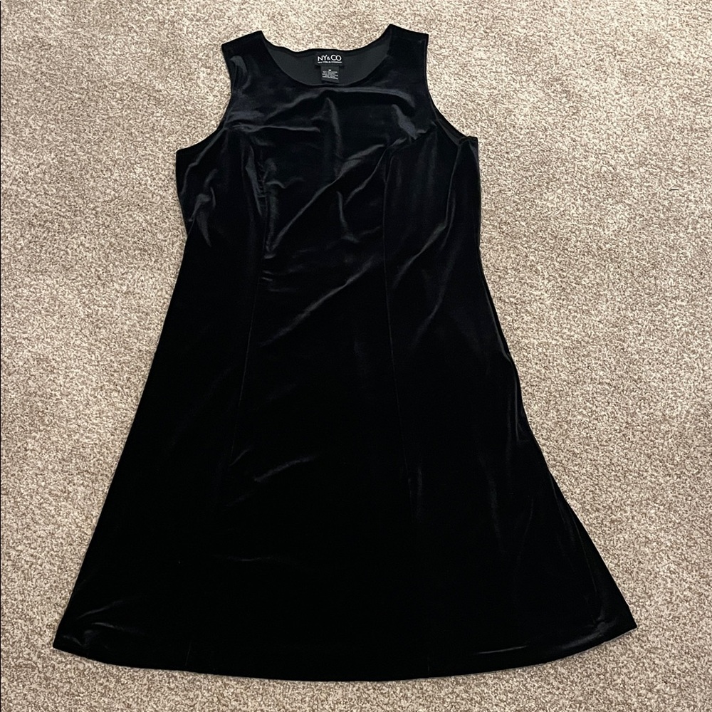 New York & Company Black Velvet Mini Dress